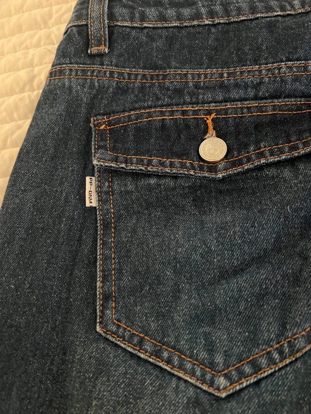 Princess Polly Mid Rise Straight Wide Denim Jeans Back Flap Pockets - Picture 4 of 8